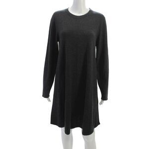 Repeat Womens Sweater Dress Gray Wool Long Sleeve Crew Neck Size XL